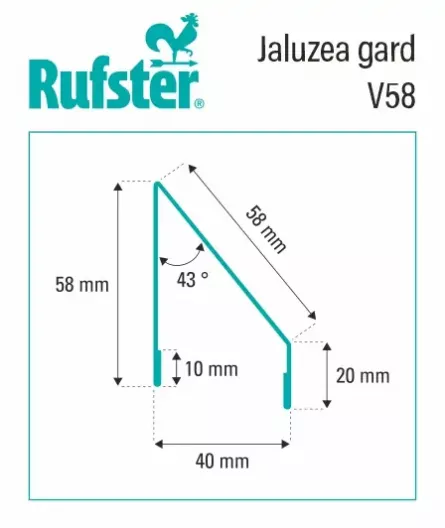 Element jaluzea, Rufster model V58, pentru gard, finisaj mat structurat, culoare gri-grafit RAL 7016 MS, lungime variabila, grosime 0.5 mm