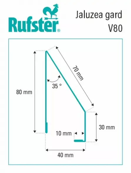 Element jaluzea, Rufster model V80, pentru gard, finisaj mat structurat, culoare gri-antracit RAL7016 MS, lungime variabila, grosime 0.5 mm