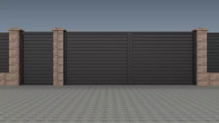 Element orizontal Rufster, pentru gard, grosime 0,60 mm, finisaj negru, RAL 9005 PUR, lungime variabila, vopsit pe ambele parti