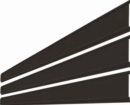 Element orizontal Rufster, pentru gard, grosime 0.45 mm, finisaj maro-grafit RAL 8019 MS M2P3, lungime variabila, vopsita pe ambele parti