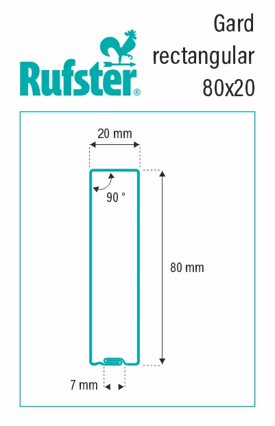 Element rectangular pentru gard, Rufster, dimensiune 80x20 mm, grosime 0.50 mm, finisaj texturat, culoare stejar auriu, lungime variabila