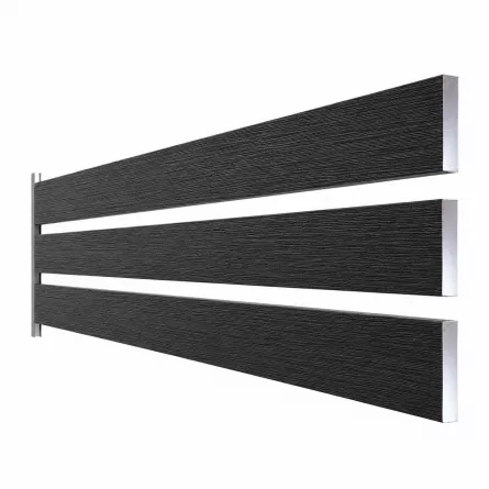 Element rectangular pentru gard, Rufster, dimensiune 80x20 mm, grosime 0.60 mm, culoare Ardesia, finisaj texturat, lungime variabila