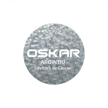 Email tip 3 in 1 pentru metal, cu efect anticoroziv, de grunduire si decorare Oskar direct pe rugina, culoare argintiu lovitura de ciocan, ambalare 2.5 L