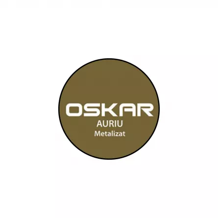 Email tip 3 in 1 pentru metal, cu efect anticoroziv, de grunduire si decorare Oskar direct pe rugina, culoare auriu metalizat, ambalare 0.5 L