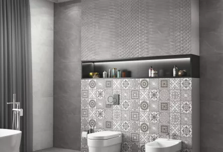 Faianta pentru baie si bucatarie, Armani Smoke Across, dimensiuni 30 x 90 cm