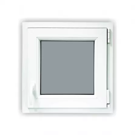 Fereastra Alidor cu dubla deschidere, dimensiune 58 x 58 cm, grosime 7,5 cm, culoare alba