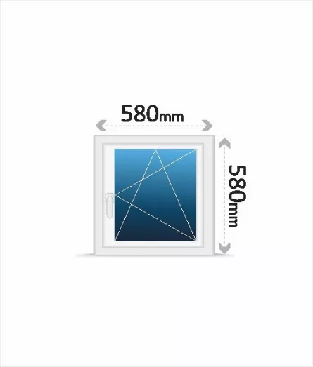 Fereastra Alidor cu dubla deschidere, dimensiune 58 x 58 cm, grosime 7,5 cm, culoare alba