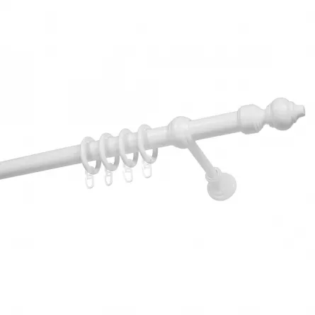 Galerie metal cu accesorii din lemn culoare alb lungime 180 cm