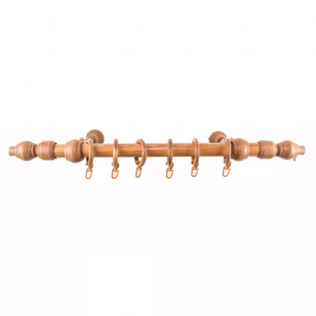 Galerie metal cu accesorii din lemn culoare cires 140 cm