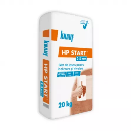 Glet pe baza de ipsos Knauf HP START, pentru incarcare si nivelare, 20 kg
