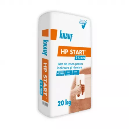 Glet pe baza de ipsos Knauf HP START, pentru incarcare si nivelare, 20 kg