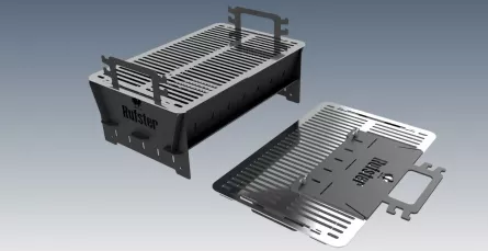Gratar BBQ Rufster, 50 x 32 cm, pliabil, 3 pozitii pentru ajustarea inaltimii