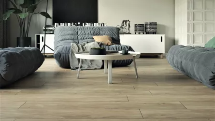 Gresie portelanata, mata, pentru interior si exterior, Scandinavia Beige, dimensiune 15,5 x 62 cm