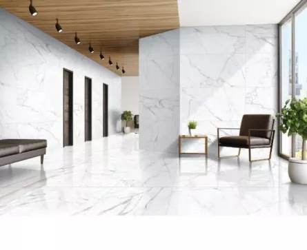 Gresie portelanata, polisata, rectificata, pentru interior sau exterior, Carbon Carrara, dimensiune 60 x 120 cm