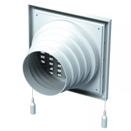 Grila ventilatie cu jaluzea VENTS 187 x 187 mm cu racord &Oslash;100&ndash;110&ndash;120&ndash;150 mm