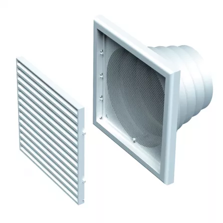 Grila ventilatie VENTS 187 x 187 mm cu racord &Oslash;100&ndash;110&ndash;120&ndash;150 mm