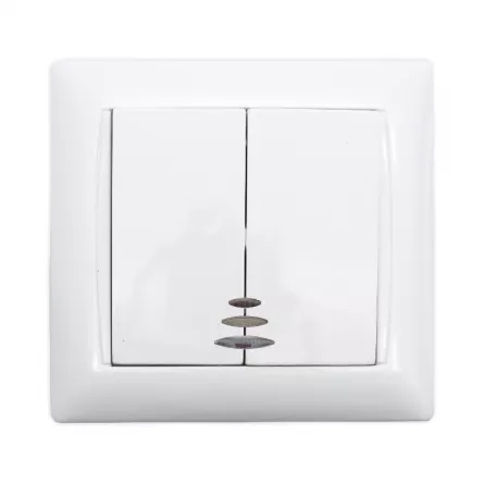 Intrerupator dublu+led alb Camilya