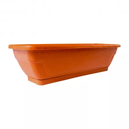 Jardiniera model Lalea JL100, portocalie, dimensiune 100 x 16 x 19 cm