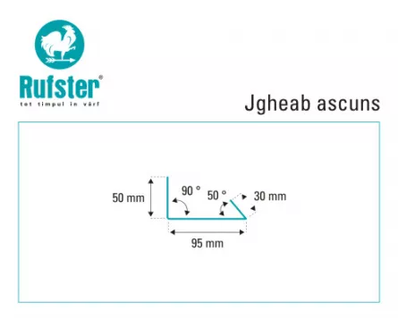 Jgheab ascuns Rufster Eco 0,45 mm grosime 9005 negru