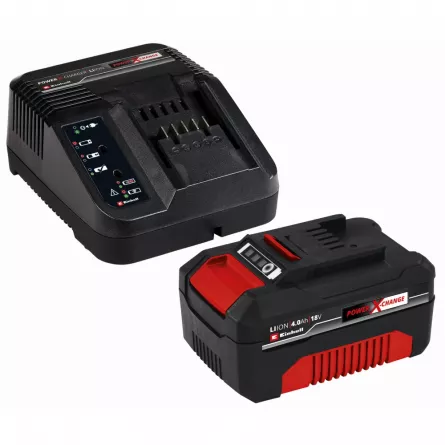Kit Einhell PXC 18V 4 Ah, acumulator si statie de incarcare
