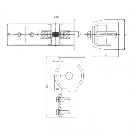Kit pentru porti culisante, 68X68  60.00P.69