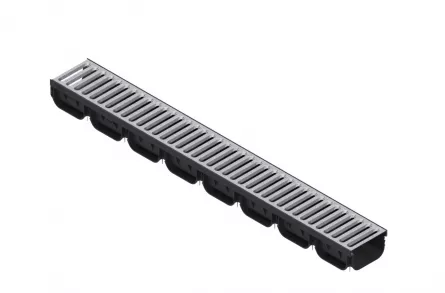 Kit rigola Spark 2 din polipropilena, finisaj zincat, dimensiuni 1000x125x70 mm