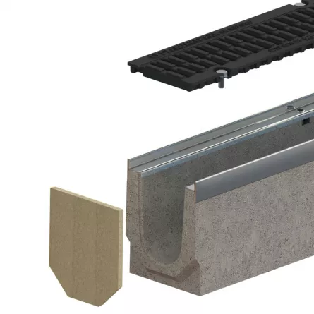 Kit rigola Standartpark FB Drive D400 dimensiuni 1000x160x210 culoare negru