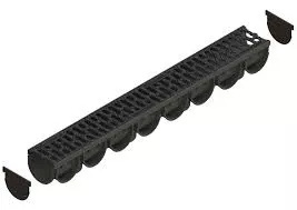 Kit rigola Standartpark PP Spark 3 dimensiuni 1000x125x100 mm culoare negru