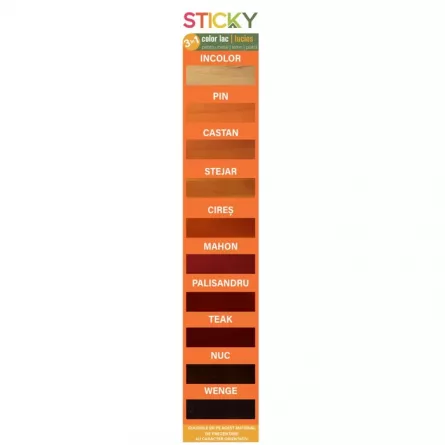 Lac alchidic pentru lemn, metal sau piatra Sticky, interior - exterior, 4 L culoare incolor