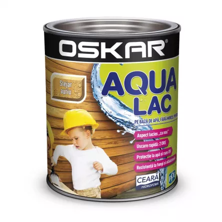 Lac pentru lemn Oskar Aqua Lac, culoare stejar auriu, ambalare 2.5 L