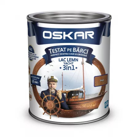 Lac pentru lemn Oskar Yacht 3 in 1, interior / exterior, 2.5 l, stejar