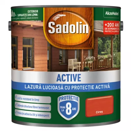 Lac Sadolin Active, culoare cires, ambalare 2.5 L