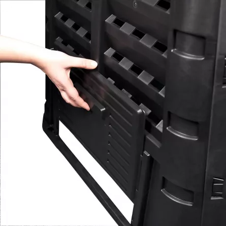 Lada pentru depozitarea materialelor organice, material PVC, culoare neagra, capacitate 740 L, 35624