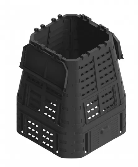 Lada pentru depozitarea materialelor organice, material PVC, culoare neagra, capacitate 740 L, 35624