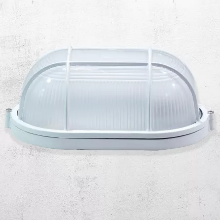 Lampa HEPOL BADT 07977 ovala, dulie E27, 1 x 100W, alba
