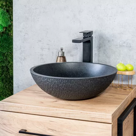 Lavoar granit Kuchinox Amber VGR1721T, Ø 41 cm, negru