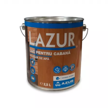 Lazur lac de cabana pe baza de apa,incolor, ambalare 2.5L