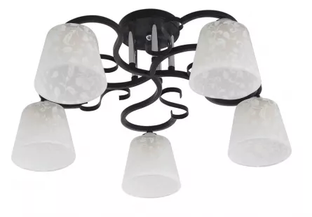 Lustra Astarte, 5 x E27, culoare negru/alb