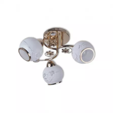 Lustra, model Rosa 3 LY - 3092, 3 x E27, culoare auriu/alb