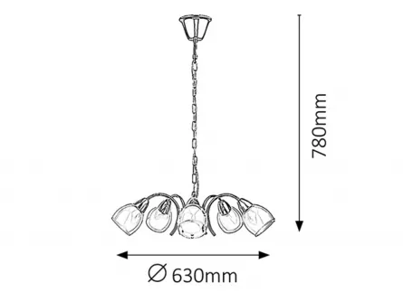 Lustra Rabalux Dave 6839,  5 x E14, alb-crom