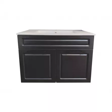 Masca cu lavoar ceramic, Sofia 80, culoare negru periat