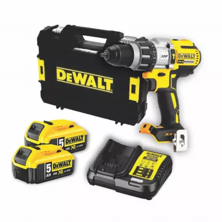 Masina de insurubat, cu percutie, DeWalt DCD996P2-QW, tensiune 18 V, cu doi acumulatori de 5 Ah