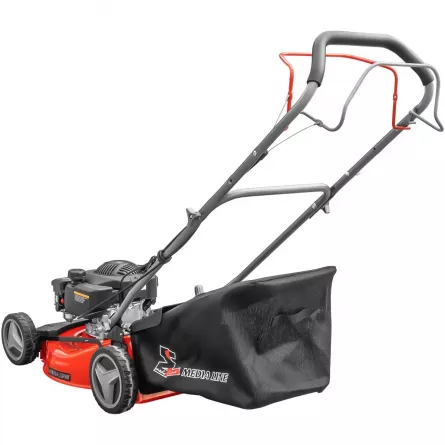 Masina pentru gazon, Media-Line MG 46-150 S, motor in patru timpi, benzina, putere 3,5 CP, latime de taiere 46 cm, volum cis colector 55 L, autopropulsata