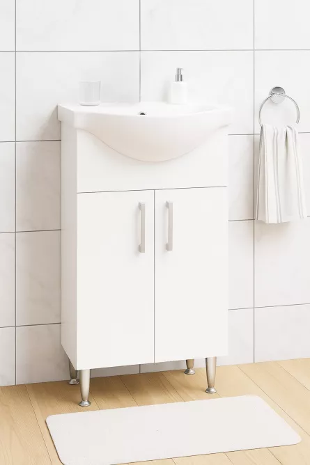 Mobilier Baie si lavoar, Seria 101, 18720, 45 cm, Alb