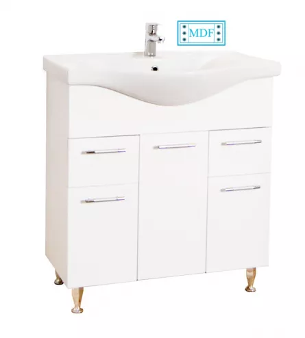 Mobilier Baie MDF + Lavoar Seria 153, 75 cm, alb