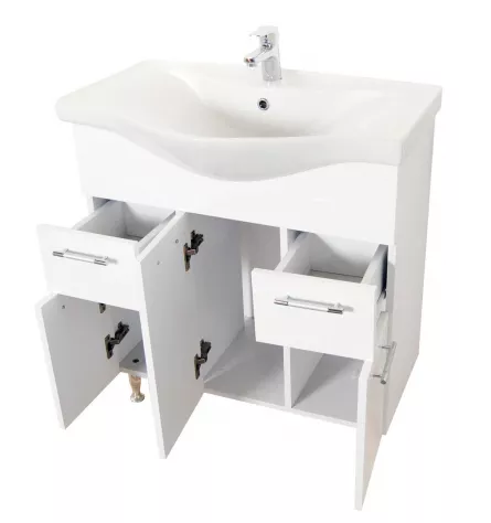 Mobilier Baie MDF + Lavoar Seria 153, 75 cm, alb