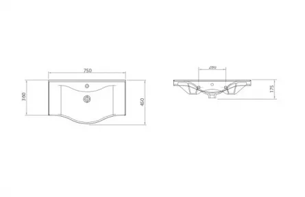 Mobilier Baie MDF + Lavoar Seria 153, 75 cm, alb