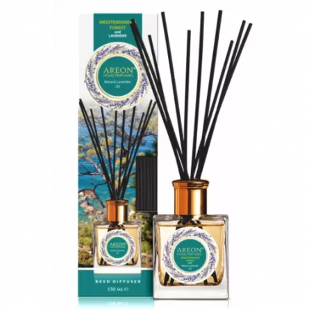 Odorizant pentru casa, Areon Home Perfume, aroma Mediterranean forest & Lavander oil, ambalare 150 ml