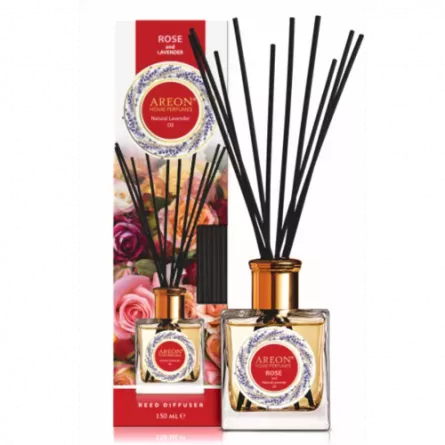 Odorizant pentru casa, Areon Home Perfume, aroma Rose & Lavender oil, ambalare 150 ml