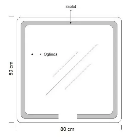 Oglinda cu iluminare LED, functie dezaburire, 3F MD1 17995, 80x80cm